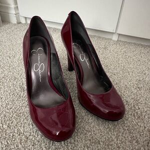 Glossy Deep Red Jessica Simpson Pumps